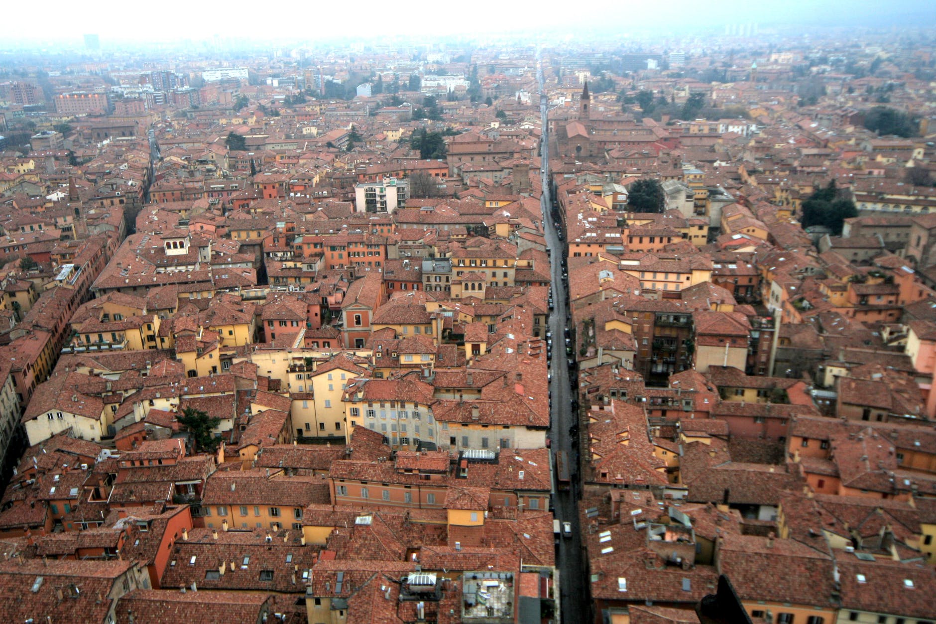 city bird s eye view italy bologna