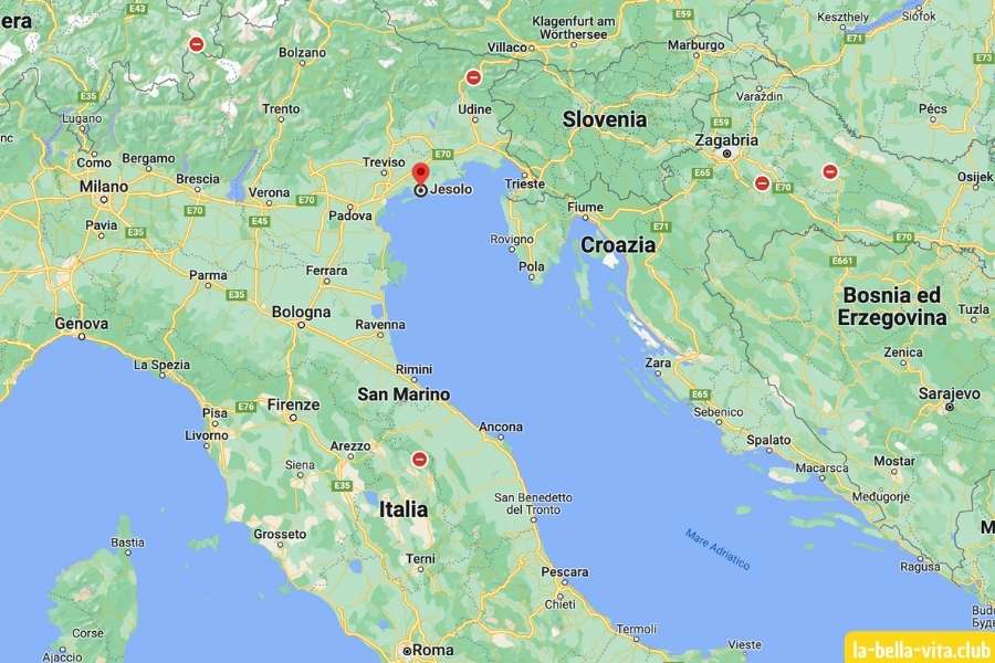 Jesolo i Veneto, googlemaps