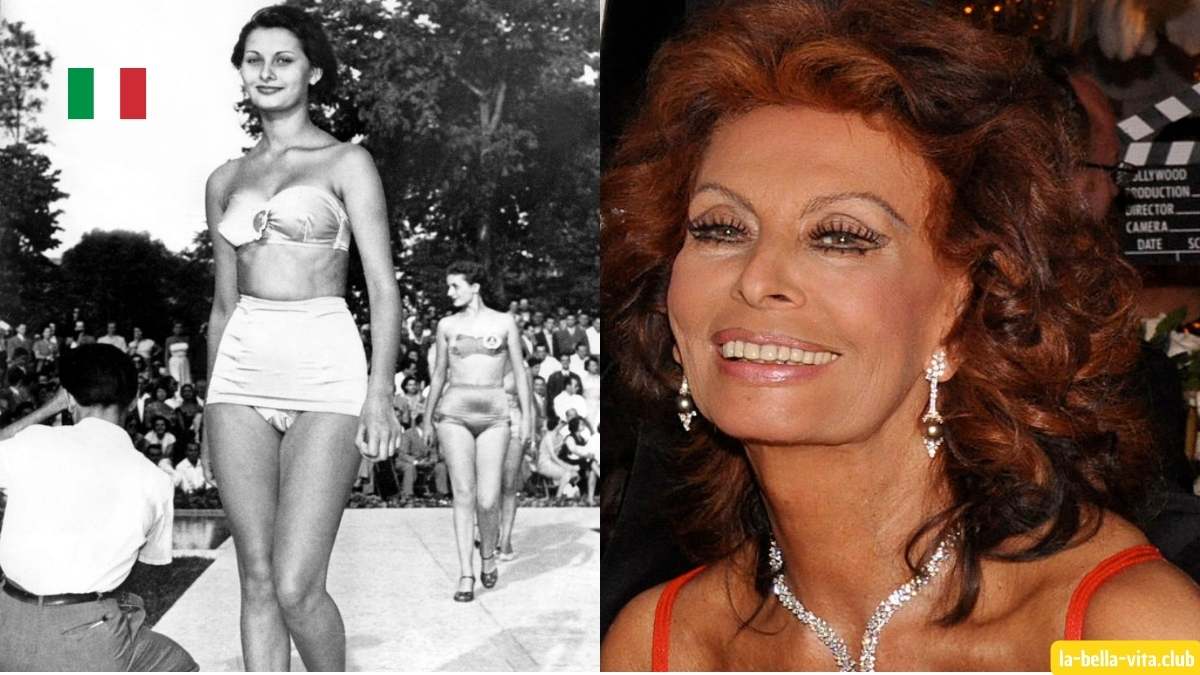 Sophia Loren título - comparação de fotos passadas e presentes