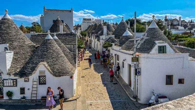 Os trulli em Alberobello, na Apúlia