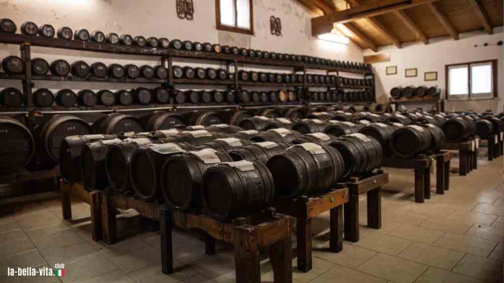 Balsamicoeddike-tønder, hvor eddiken venter på at blive modnet.af Max