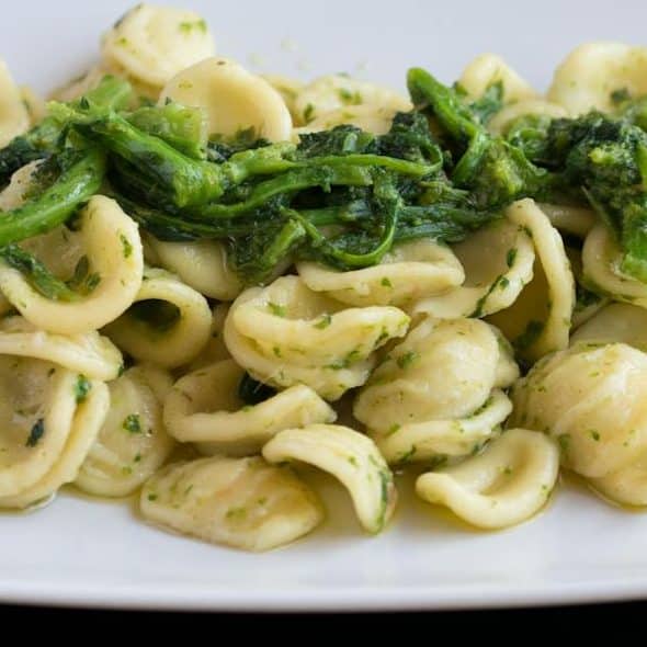yummy vegetable orecchiette on a plate