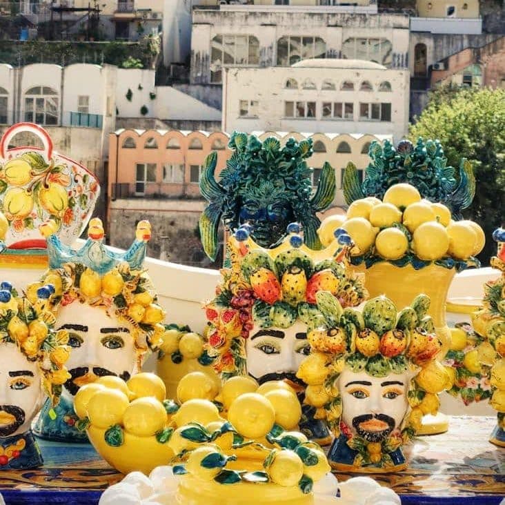 vibrant ceramic crafts in positano italy