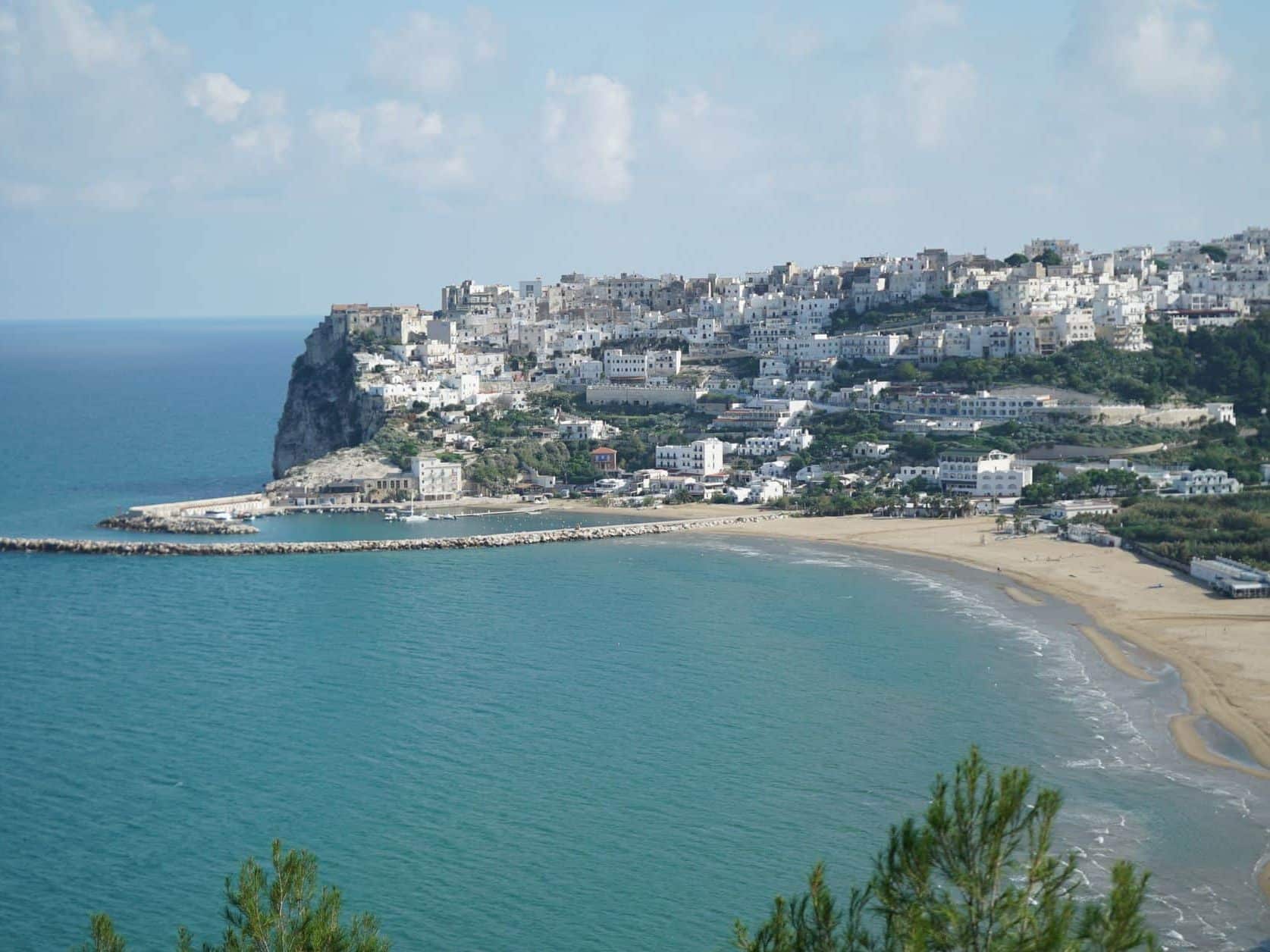 scenic view of cliffside town on italian coast