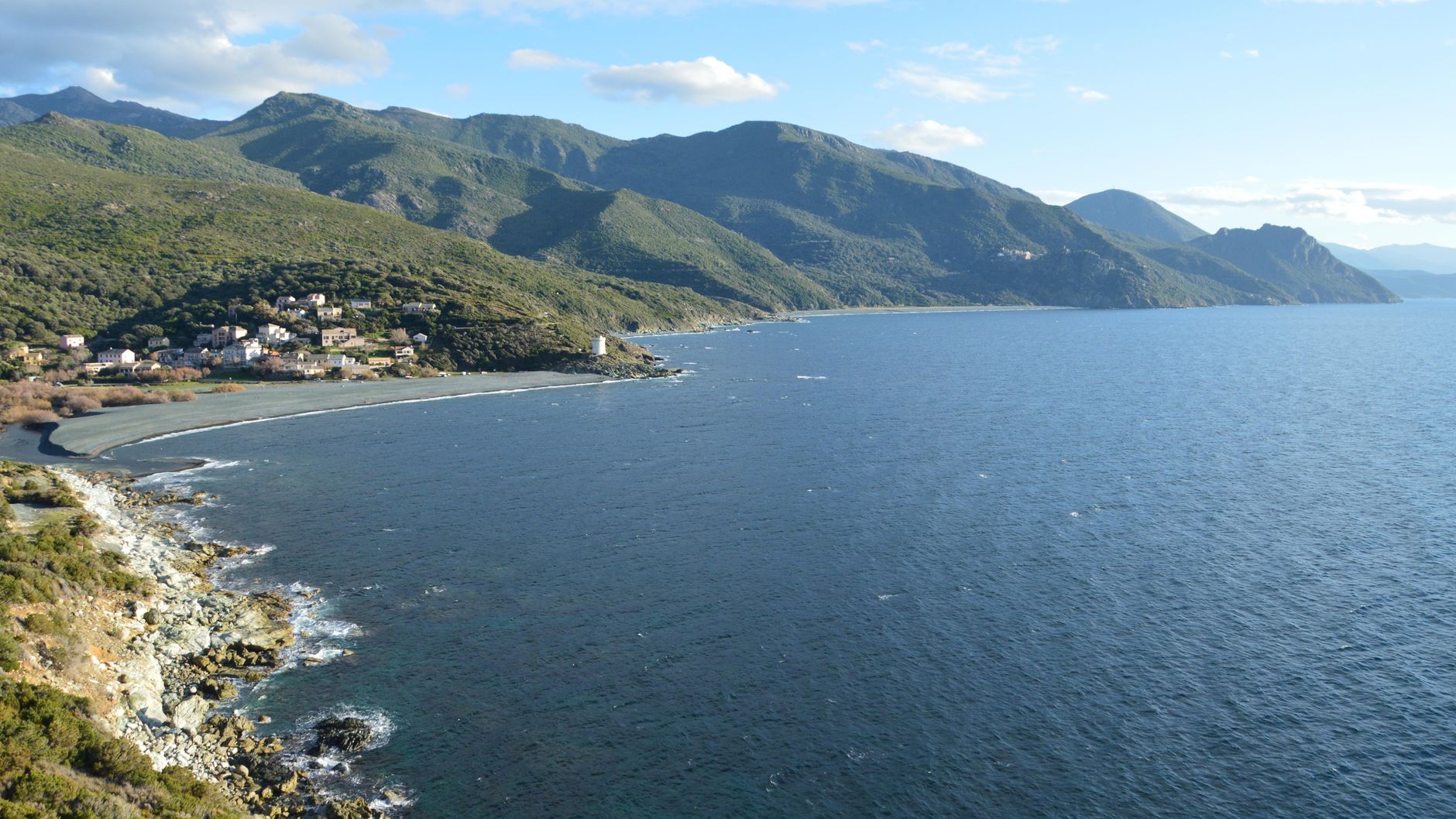 scenic coastal view of Ogliastro, Corsica, France